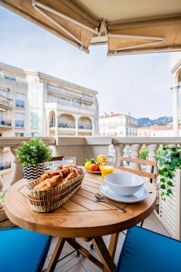 Le Victoria - Beau 2p Avec Vue Mer, Balcon, Piscine, Sauna Et Parking Prive Au Centre De Apartamento Menton
